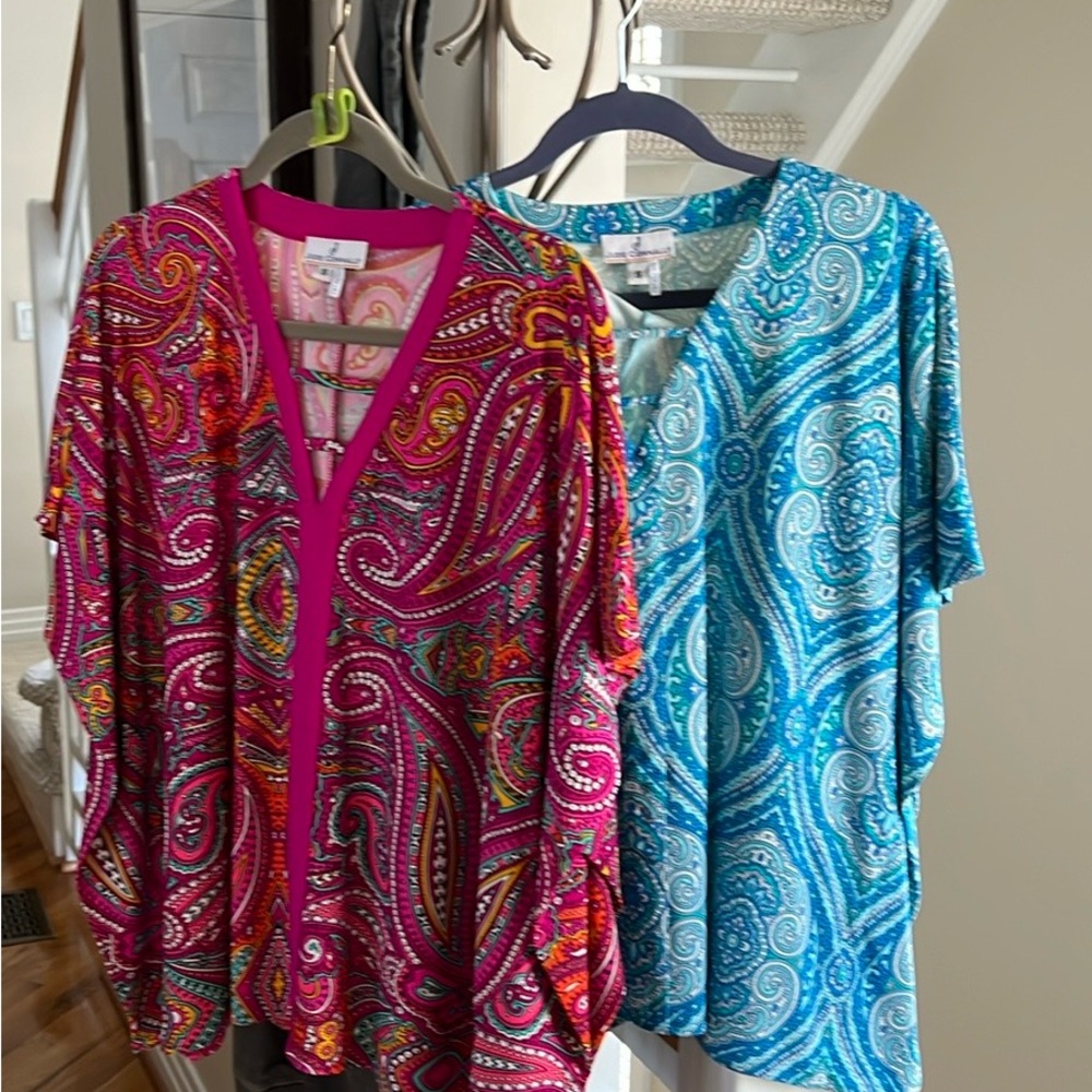 Jude Connally Pink Graphic Relaxed Short Sleeve Tunic
